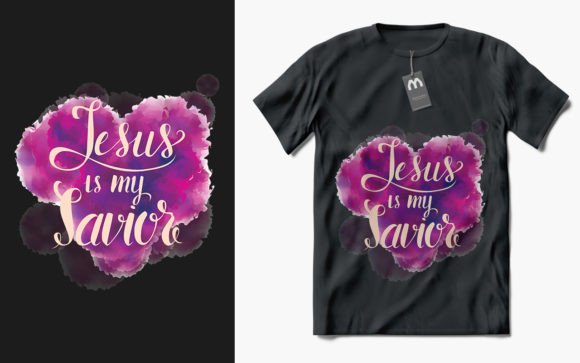 Watercolor Jesus Is My Saviour SVG Shirt: A Graceful Graphic for Faith-Based T-Shirt Designs